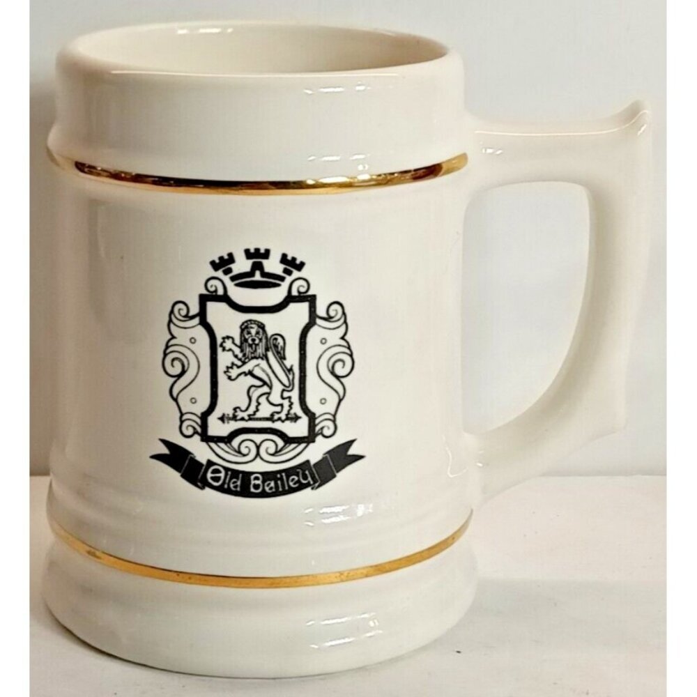 Old Bailey Stein Beer Mug - Hycroft  Canada 22K gold trimmed